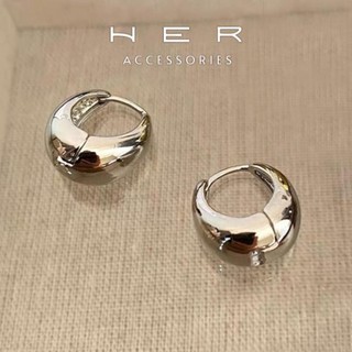 Khuyên tai nữ tròn chuôi bạc 925 Her Accessories basic Bông tai tròn hình học phụ kiện độc đáo cá tính BT163