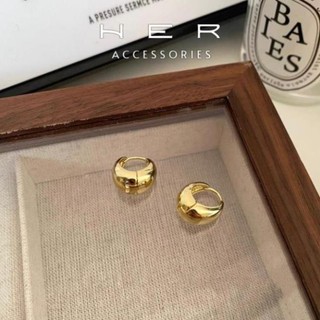 Khuyên tai nữ tròn chuôi bạc 925 Her Accessories basic Bông tai tròn hình học phụ kiện độc đáo cá tính BT163