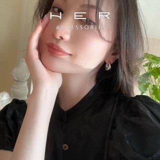 Khuyên tai nữ tròn chuôi bạc 925 Her Accessories basic Bông tai tròn hình học phụ kiện độc đáo cá tính BT163