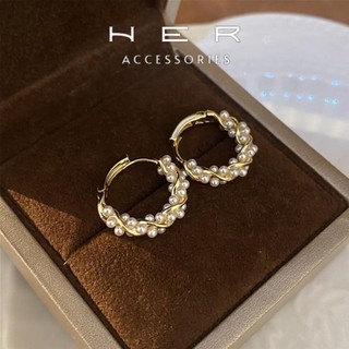 Khuyên tai nữ tròn thiết kế cho cô dâu Her Accessories (mới) phụ kiện phong cách Hàn Quốc cao cấp - BT162