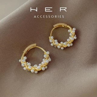 Khuyên tai nữ tròn thiết kế cho cô dâu Her Accessories (mới) phụ kiện phong cách Hàn Quốc cao cấp - BT162