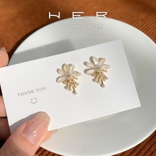 Khuyên tai nữ cô dâu hoa cổ tích S925 Her Accessories (mới) phụ kiện phong cách Hàn Quốc độc đáo - BT161