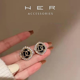 Khuyên tai nữ chuôi bạc 925 Her Accessories bông tai đính đá phụ kiện trang sức nữ thanh lịch, sang trọng - BT151