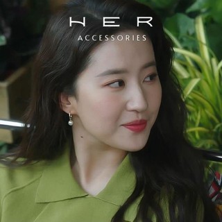 (Mới) Khuyên tai nữ chuôi bạc s925 Her Accessories thả ngọc trai nhân tạo PC Retro cổ điển thanh lịch - BT147