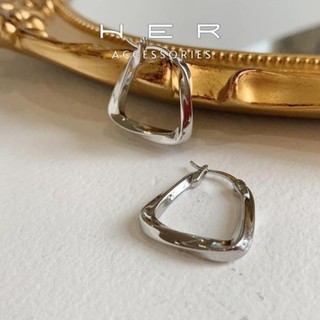 Bông tai nữ hàng thiết kế chuôi bạc 925 Her Accessories hình học phụ kiện nữ thanh lịch - BT146