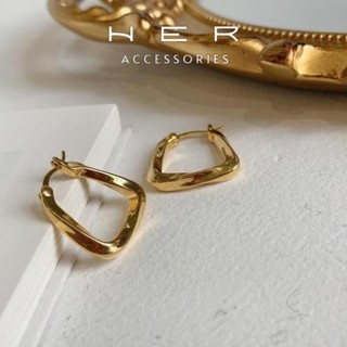 Bông tai nữ hàng thiết kế chuôi bạc 925 Her Accessories hình học phụ kiện nữ thanh lịch - BT146