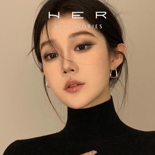 Bông tai nữ hàng thiết kế chuôi bạc 925 Her Accessories hình học phụ kiện nữ thanh lịch - BT146