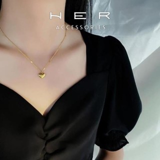 Dây chuyền titan không hoen gỉ nữ cao cấp hình trái tim hottrend Her Accessories trang sức nữ sang trọng - VC138