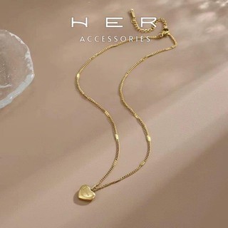 Dây chuyền titan không hoen gỉ nữ cao cấp hình trái tim hottrend Her Accessories trang sức nữ sang trọng - VC138