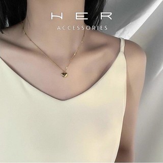 Dây chuyền titan không hoen gỉ nữ cao cấp hình trái tim hottrend Her Accessories trang sức nữ sang trọng - VC138