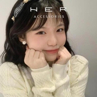 Khuyên tai nữ chuôi bạc 925 Her Accessories hoa trà khảm xà cừ phụ kiện trang sức nữ thanh lịch, sang chảnh - BT132