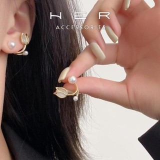 Khuyên tai nữ chuôi bạc 925 Her Accessories hoa tuylip phụ kiện nữ thanh lịch, tinh tế - BT130