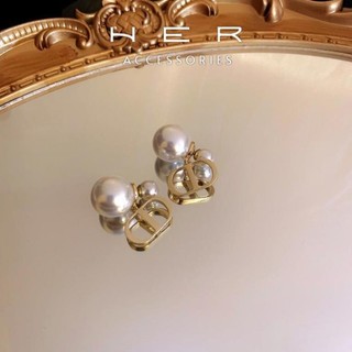 Bông tai nữ chuôi bạc 925 Her Accessories hạt châu thương hiệu Đì O phụ kiện nữ sang chảnh - BT128