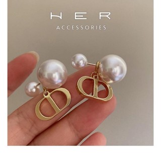 Bông tai nữ chuôi bạc 925 Her Accessories hạt châu thương hiệu Đì O phụ kiện nữ sang chảnh - BT128