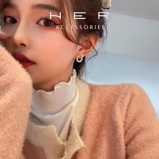 Bông tai nữ hình tròn đính nơ Her Accessories  phong cách Hàn Quốc phụ kiện thời trang nữ nhẹ nhàng thanh lịch - BT120