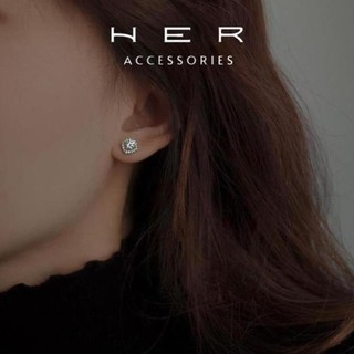 Khuyên tai nữ bạc s925 nụ đá Her Accessories phong cách Hàn Quốc phụ kiện thời trang nữ nhỏ xinh hot trend - BT115