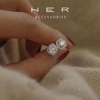 Khuyên tai nữ bạc s925 nụ đá Her Accessories phong cách Hàn Quốc phụ kiện thời trang nữ nhỏ xinh hot trend - BT115