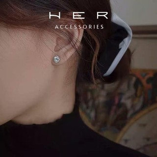 Khuyên tai nữ bạc s925 nụ đá Her Accessories phong cách Hàn Quốc phụ kiện thời trang nữ nhỏ xinh hot trend - BT115