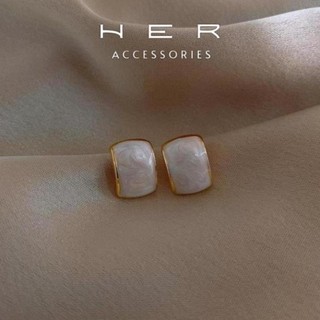Khuyên tai titan nữ kiểu dáng thanh lịch Her Accessories bông tai lạ mắt phụ kiện trang sức lady cao cấp - BT78