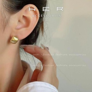 Khuyên tai nữ mạ vàng 18K kiểu dáng basic Her Accessories phụ kiện nữ tính, sang chảnh - BT70
