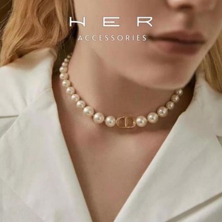 (HOT) Vòng cổ nữ ngọc trai nhân tạo hãng Đì O Her Accessories phụ kiện nữ thanh lịch, sang trọng - VC133.