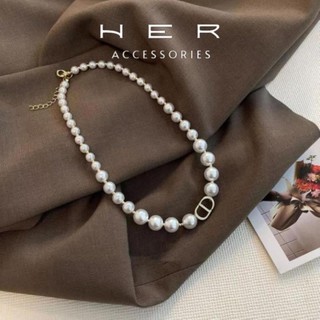 (HOT) Vòng cổ nữ ngọc trai nhân tạo hãng Đì O Her Accessories phụ kiện nữ thanh lịch, sang trọng - VC133.