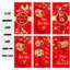 Set 6 Bao Lì Xì Chữ Nổi In 3D Truyền Thống Đỏ/Vàng Chất Liệu Nhám Kim Tuyến Lixi Lấp Lánh Tết 2026 BỐ KHỦNG LONG