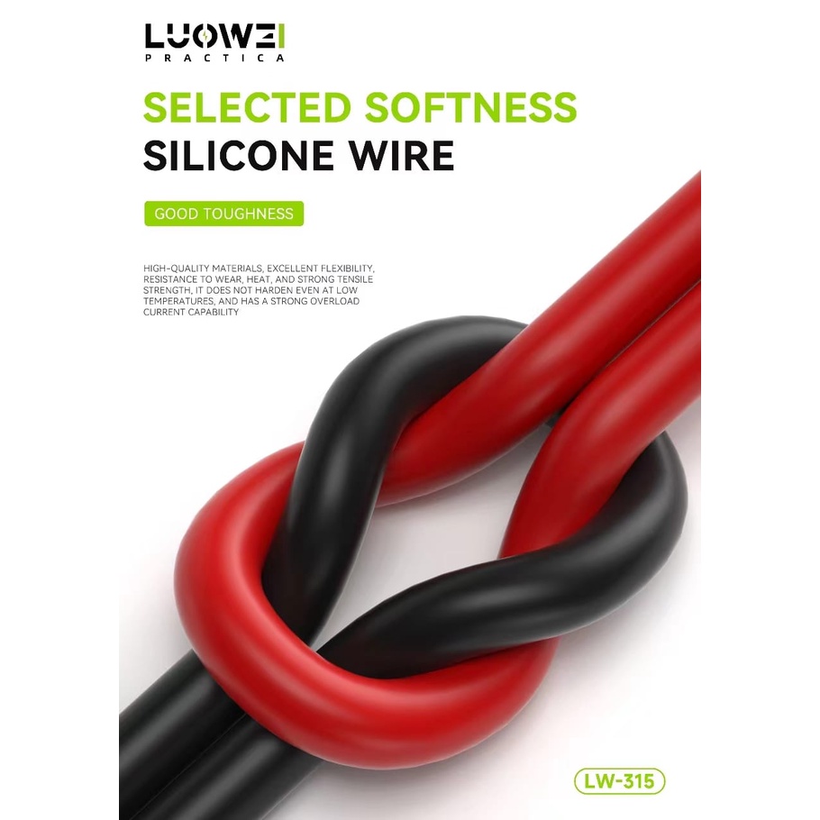 Que đo đồng hồ vạn năng LUOWEI LW-315 đầu kim mạ vàng, dây silicone mềm, đầu kim thay thế