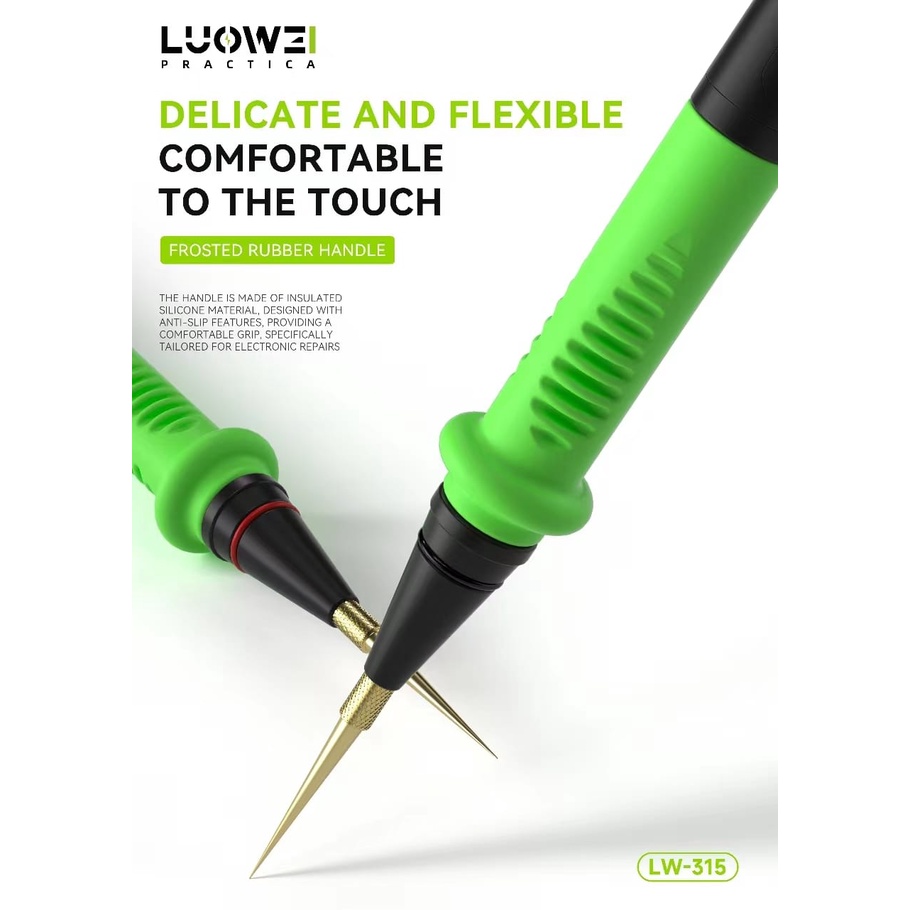 Que đo đồng hồ vạn năng LUOWEI LW-315 đầu kim mạ vàng, dây silicone mềm, đầu kim thay thế