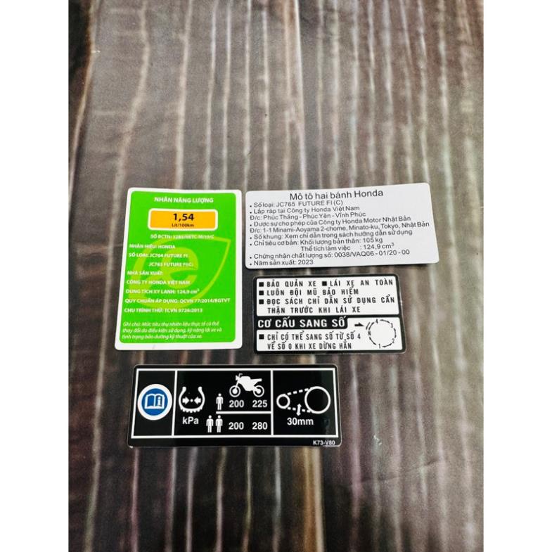 Tem thông số (1.54) Future 125i Hàng Zin chuẩn hãng