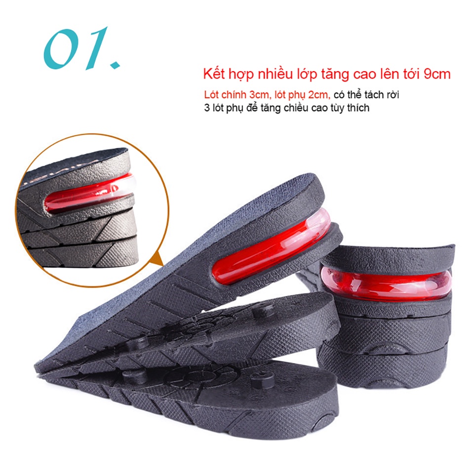 Ảnh Lót Giày Tăng Chiều Cao Đệm Khí VISIBLE - AIR MINSU M5502 Miếng Độn Gót Nâng Đế Giày Tây, Thể Thao Nam Nữ Tháo Rời Được 4