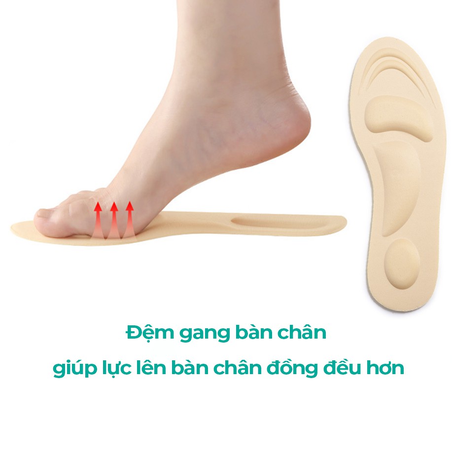 Ảnh Lót Giày Thể Thao Sneaker Bảo Vệ Chân Nam Nữ 4D MINSU M2312 Cao Su EVA Thấm Hút, Khửi Mùi Hôi Chân, Miếng Đệm Cực Êm 3