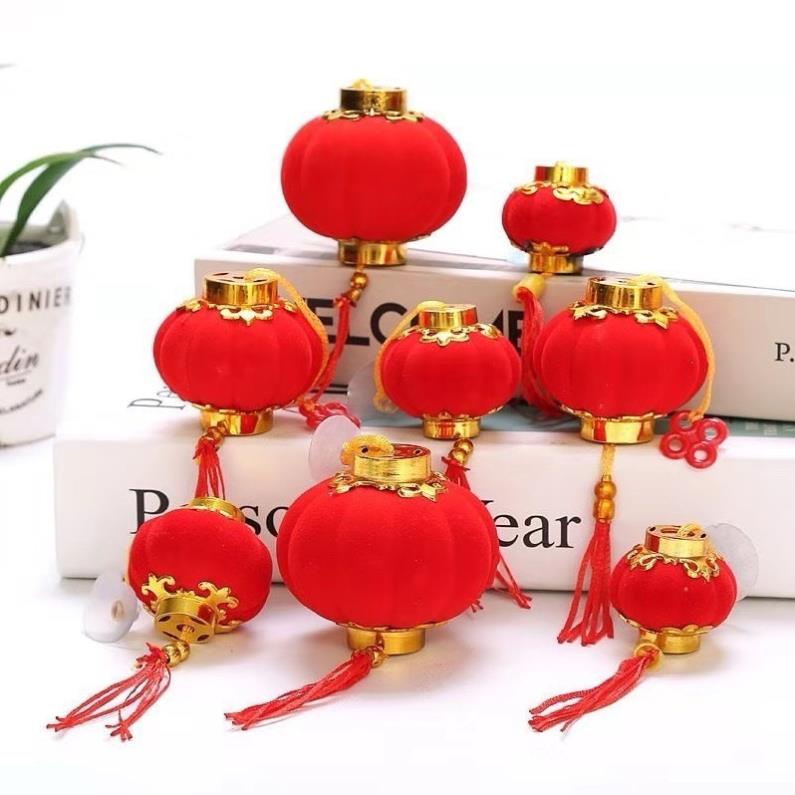 Sỉ 10 đèn lồng nhung trang trí Tết, treo đào tết đẹp