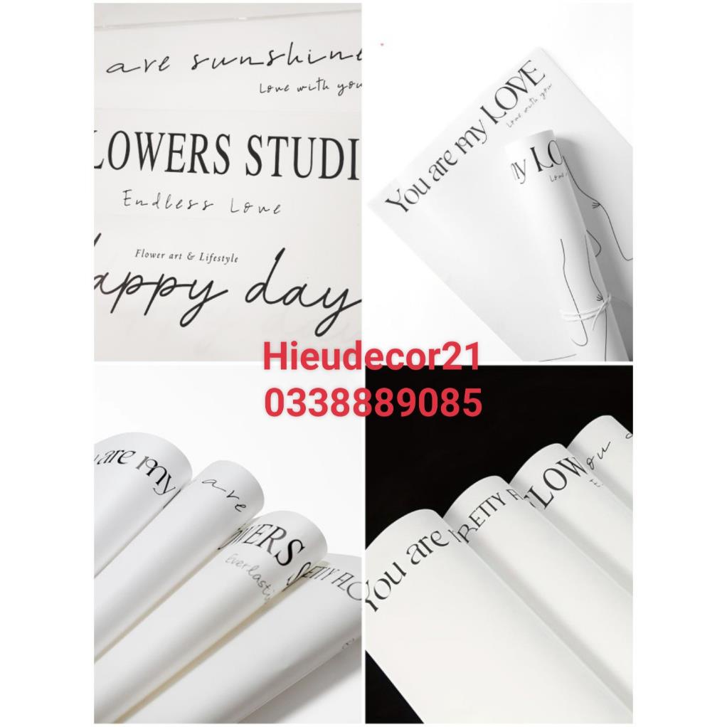Tập 20 giấy gói hoa chữ LOVE studio khổ 30*40cm