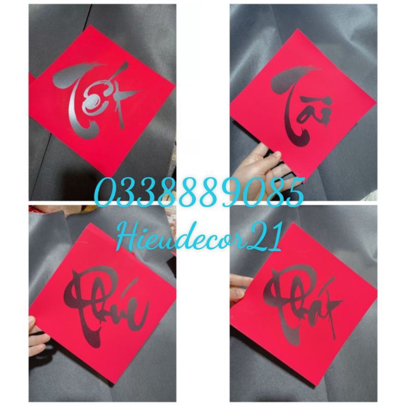 Chữ Tết, chữ Xuân Thư pháp trang trí Tết, derco cực sang chảnh