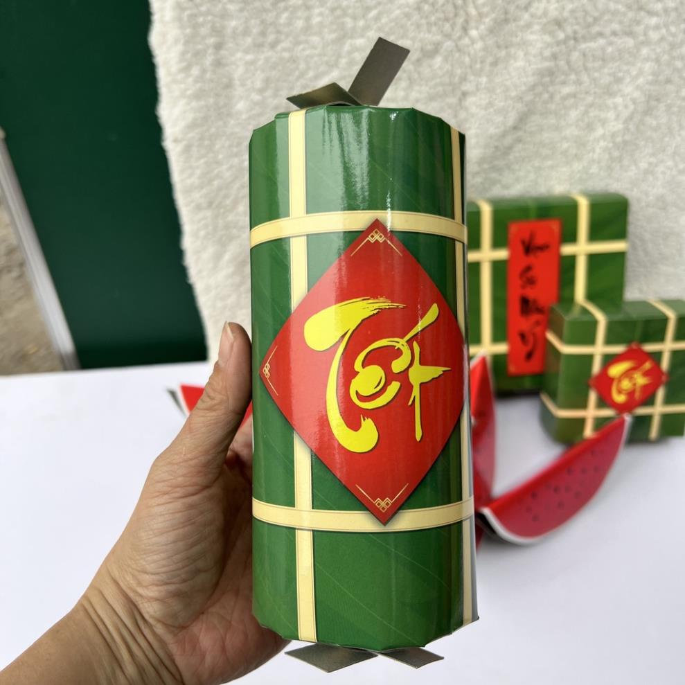 Sỉ mô hình bánh Chưng ,bánh Tét , Dưa Hấu bằng hộp Giấy gấp-trang trí Tết