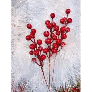 Cành quả cherry (sơ ri) đào đông xốp trang trí oản tài lộc,giỏ quà bó hoa, vòng nguyệt quế