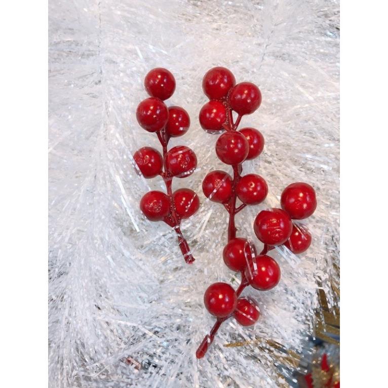 Cành quả cherry (sơ ri) đào đông xốp trang trí oản tài lộc,giỏ quà bó hoa, vòng nguyệt quế