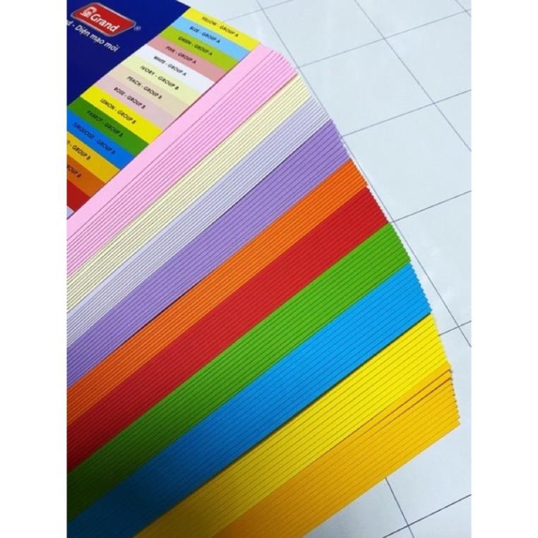 10 tờ bìa cứng - giấy gấp quạt, làm đồ hanmade khổ A4 - nhiều màu