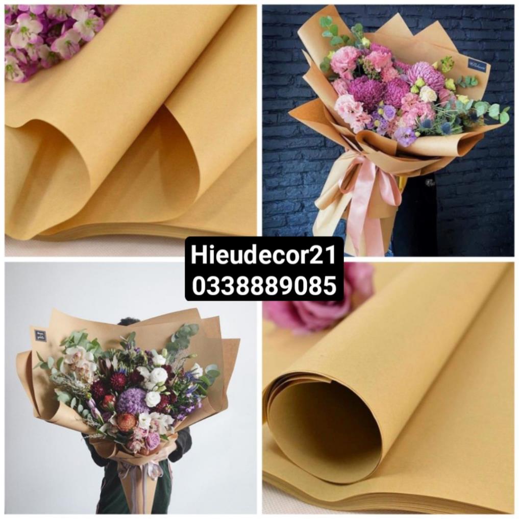 . 20 tờ giấy xi măng trơn gói hoa cực chảnh khổ 51x72cm
