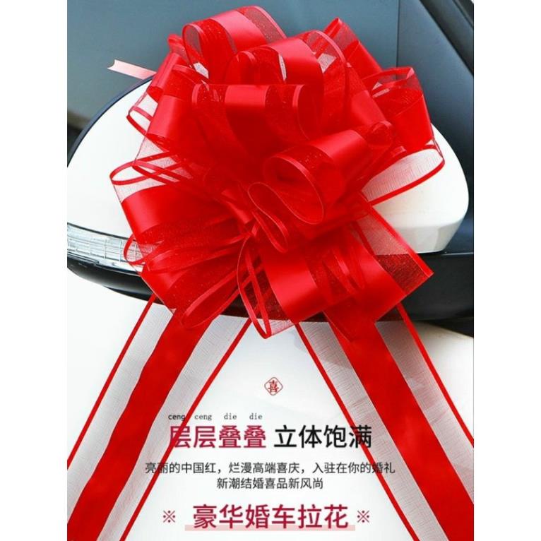 Nơ rút tú cầu 9 tầng Viền Voan sang chảnh trang trí giỏ quà,bó hoa,xe hoa..
