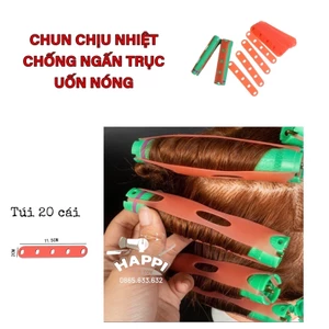 Chun Chịu Nhiệt Chống Ngấn Khi Uốn Tóc Túi 20 cái, Dây Cao Su Nẹp Trục Uốn Nóng, Cột Trục Uốn Setting