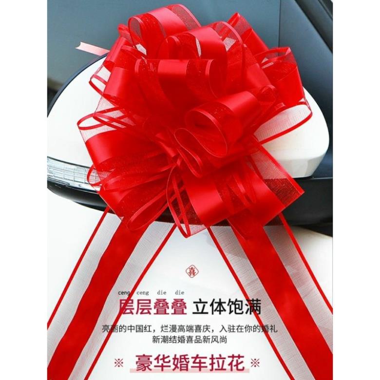 Nơ rút tú cầu 9 tầng Viền Voan sang chảnh trang trí giỏ quà,bó hoa,xe hoa..