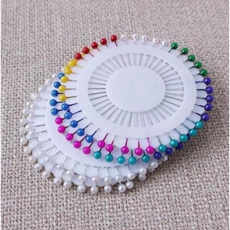 Vỉ 40 gim đầu hạt tròn dùng cố định vả,làm đồ hanmade