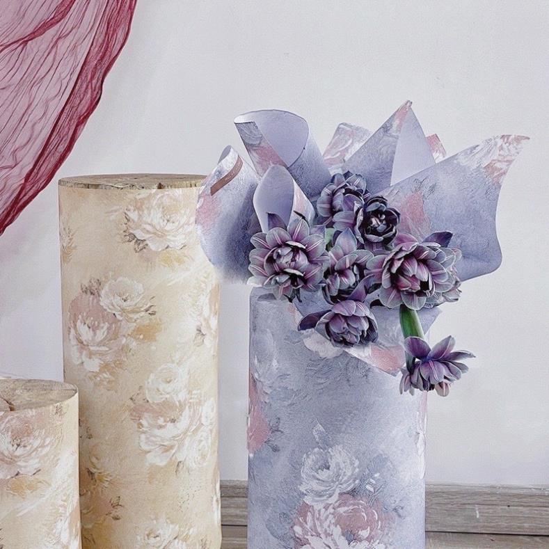 Sỉ tập 15 tờ giấy gập quạt, giấy gói hoa GẤM HOA cao cấp,gói hoa, trang trí, gói quà đẹp