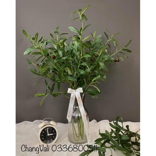 Cành oliu giả dài 95cm kèm quả decor