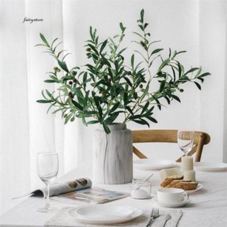 Cành oliu giả dài 95cm kèm quả decor