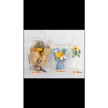 . Sỉ 10 túi đựng bó hoa TRONG SUỐT viền chữ