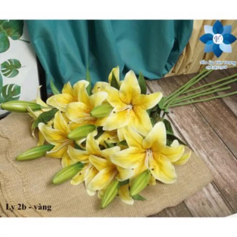 Cành hoa ly cao su trang trí siêu thật-hoa giả,hoa lụa