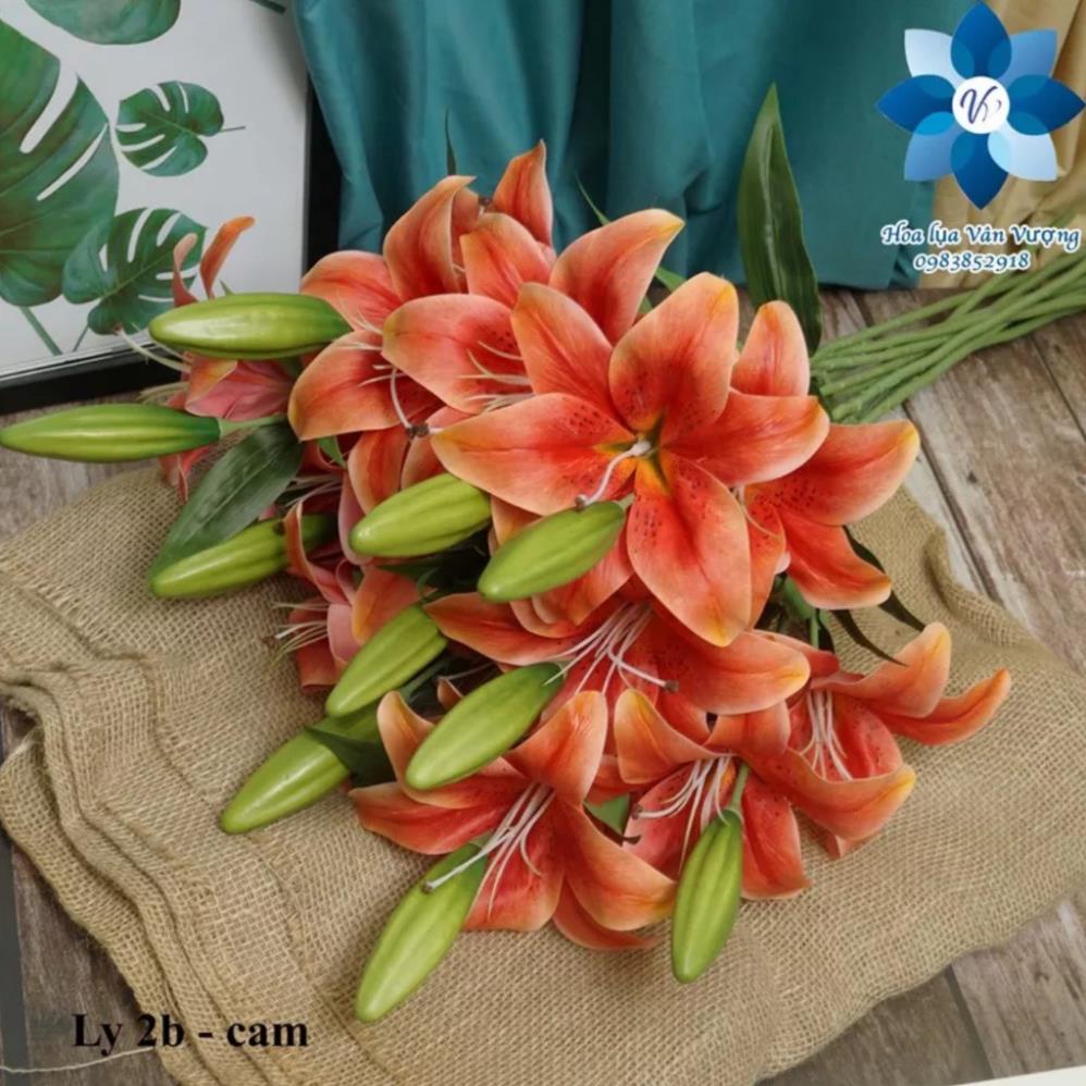 Cành hoa ly cao su trang trí siêu thật-hoa giả,hoa lụa